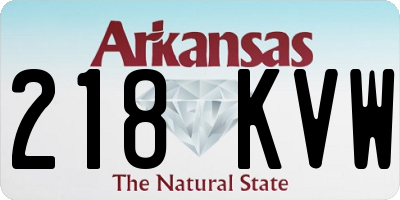 AR license plate 218KVW