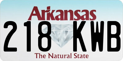 AR license plate 218KWB
