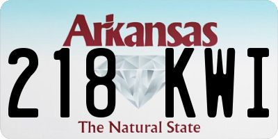 AR license plate 218KWI