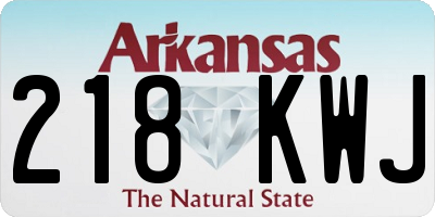 AR license plate 218KWJ