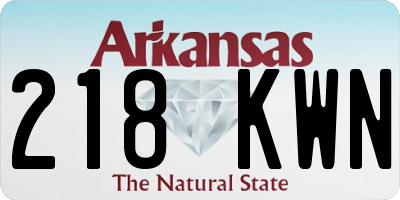 AR license plate 218KWN
