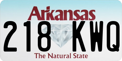 AR license plate 218KWQ