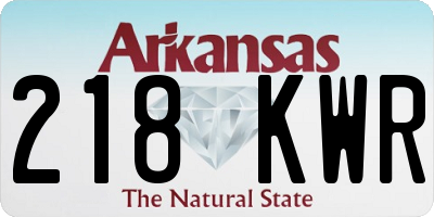 AR license plate 218KWR