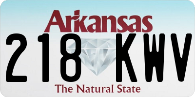 AR license plate 218KWV