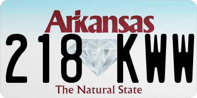 AR license plate 218KWW