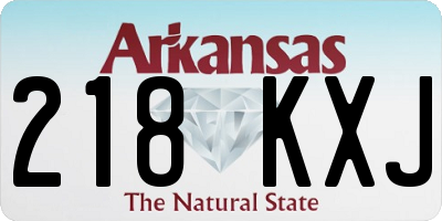 AR license plate 218KXJ