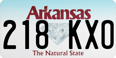 AR license plate 218KXO