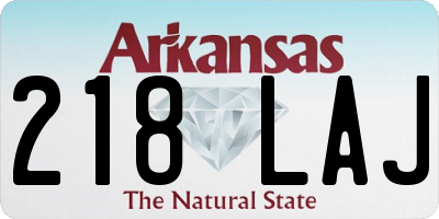 AR license plate 218LAJ