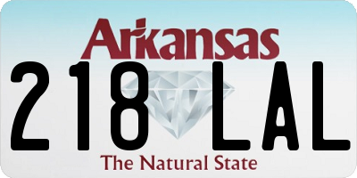 AR license plate 218LAL