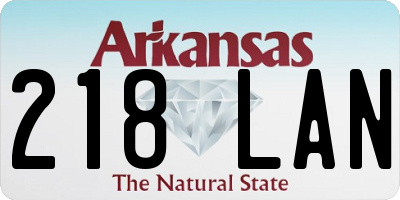 AR license plate 218LAN