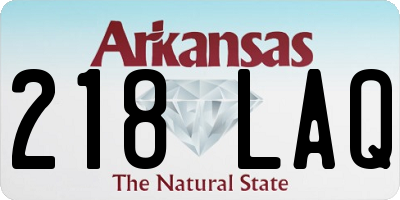 AR license plate 218LAQ
