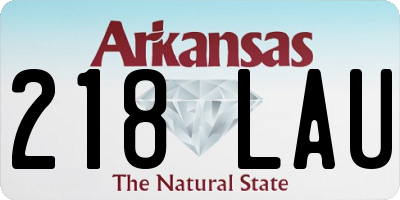 AR license plate 218LAU