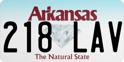 AR license plate 218LAV