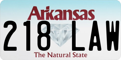 AR license plate 218LAW