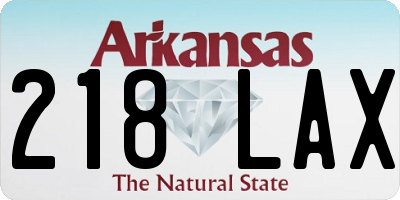 AR license plate 218LAX