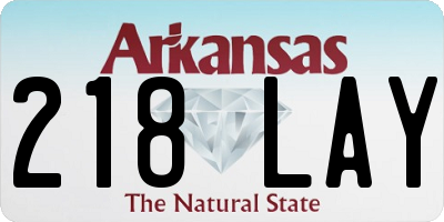 AR license plate 218LAY