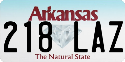 AR license plate 218LAZ