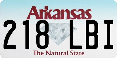 AR license plate 218LBI