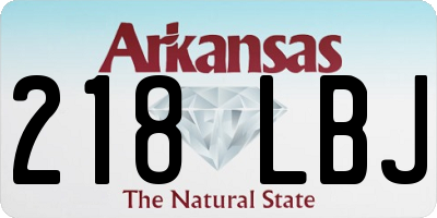 AR license plate 218LBJ