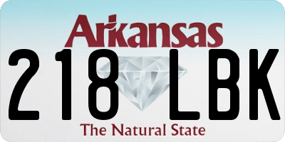 AR license plate 218LBK
