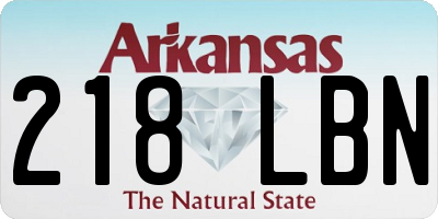 AR license plate 218LBN