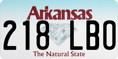 AR license plate 218LBO