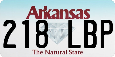 AR license plate 218LBP