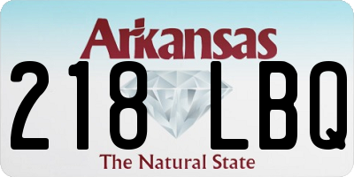 AR license plate 218LBQ