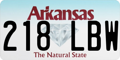 AR license plate 218LBW