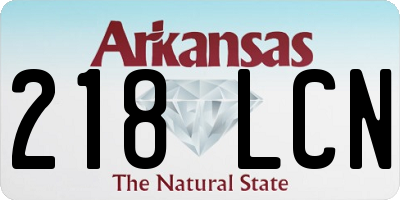AR license plate 218LCN