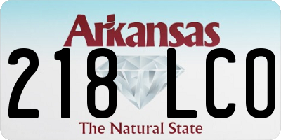 AR license plate 218LCO