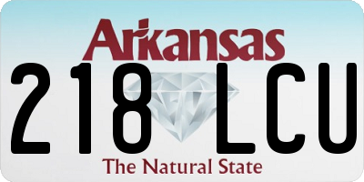 AR license plate 218LCU