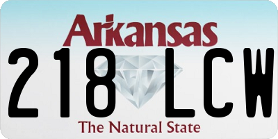 AR license plate 218LCW
