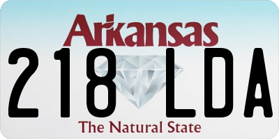 AR license plate 218LDA