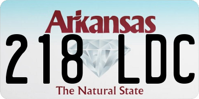 AR license plate 218LDC
