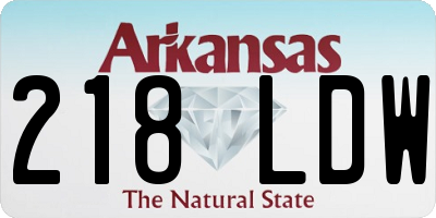 AR license plate 218LDW
