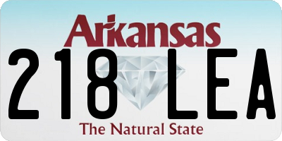 AR license plate 218LEA