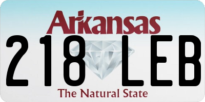 AR license plate 218LEB