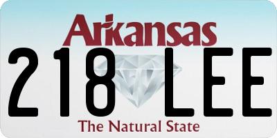 AR license plate 218LEE