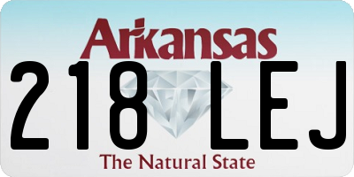 AR license plate 218LEJ