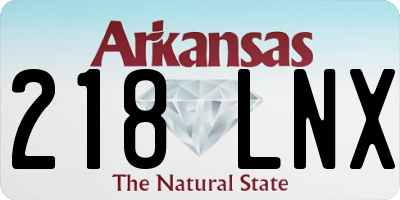 AR license plate 218LNX