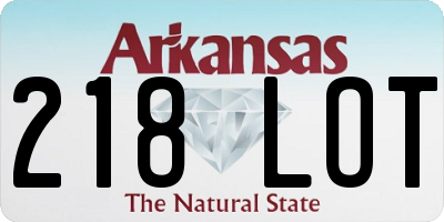 AR license plate 218LOT