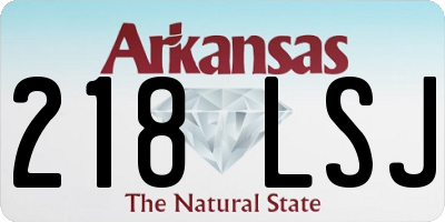 AR license plate 218LSJ