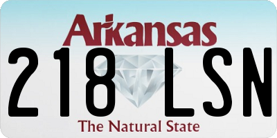 AR license plate 218LSN