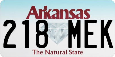AR license plate 218MEK