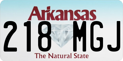 AR license plate 218MGJ