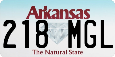 AR license plate 218MGL