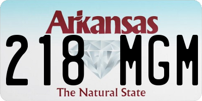 AR license plate 218MGM