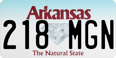 AR license plate 218MGN