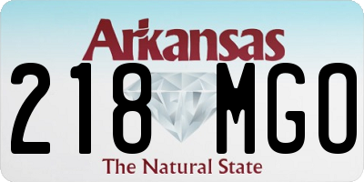 AR license plate 218MGO